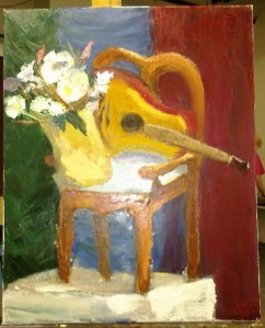 painted with a palate knife