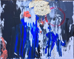 8" x 10" Acrylic, Oil Marker, Gold Leaf on Canvas